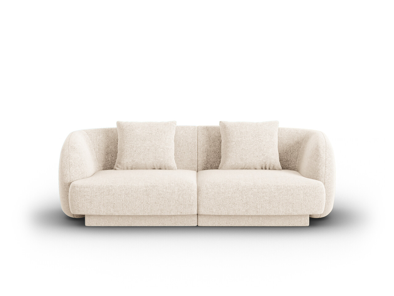 Canapea 2 locuri, Tulum, Cosmopolitan Design, 180x90x70 cm, tesatura chenille, bej deschis - imagine 6